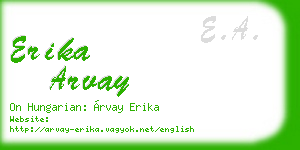 erika arvay business card